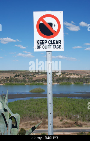 Deutliche Zeichen in Mannum Ausschau halten Stockfoto