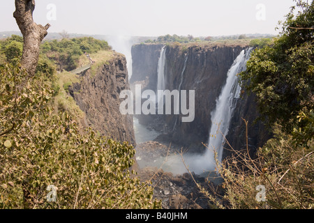 Victoriafälle östlichen Katarakt, Livingstone, Sambia Afrika Stockfoto