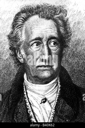 Goethea, Johann Wolfgang von, 28.8.1749 - 22.3.1832, deutscher Autor/Schriftsteller, Porträt, Gravur, 19. Jahrhundert Stockfoto