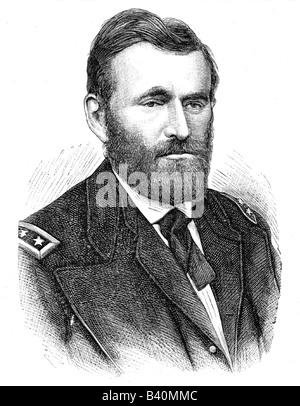 Grant, Ulysses S., 27.4.1822 - 23.7.1885, amerikanischer General und Politiker, Porträt, Holzgravur, ca. 1864, Stockfoto