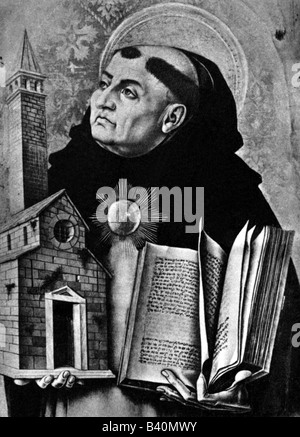 Der heilige Thomas von Aquin, Thomas von Aquino, 1225-1274, ein ...