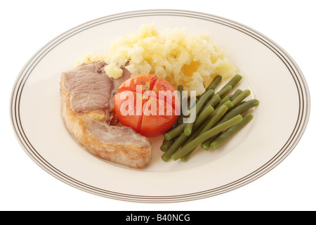 Lammkotelett mit gestampften Pastinaken Stockfoto