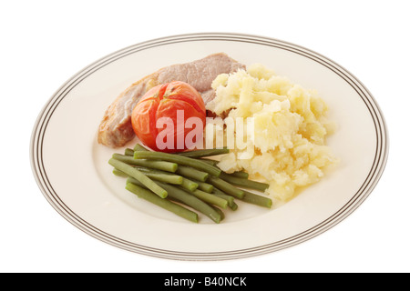 Lammkotelett mit gestampften Pastinaken Stockfoto
