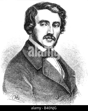 Donizetti, Gaetano, 22.11.1797 - 8.4.1848, italienischer Komponist, Porträt, Holzgravur von Adolf Neumann (1832-44), Stockfoto