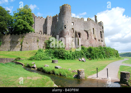 12. Jahrhundert Laugharne Castle, Laugharne, Carmarthenshire, Wales (Cymru), Vereinigtes Königreich Stockfoto