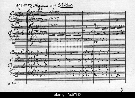 Bizet, Georges, 25.10.1838 - 3.6.1875, französischer Komponist, Werke, Oper 'Carmen', Partitur, Stockfoto