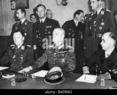 Ereignisse, Zweiter Weltkrieg / Zweiter Weltkrieg, Deutschland, Ende des Krieges, Kapitulation der deutschen Wehrmacht in Berlin Karlshorst, 8.5.1945, Stockfoto