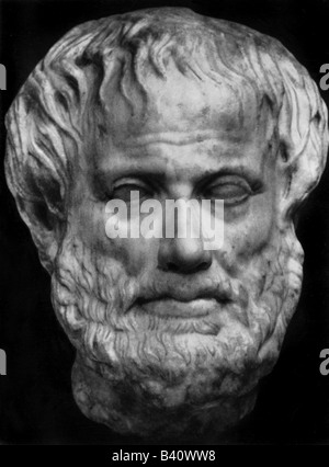 Aristoteles, 384 - 322 v. Chr., Aristoteles, griechische Philosoph, Porträt, Büste des Kunsthistorischen Museums Wien, Österreich, 4. Jahrhundert v. Chr., Stockfoto
