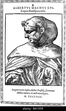 Albertus Magnus, von Bollstadt zählen, circa 1193 - 15.11.1280, deutscher Theologe und Philosoph, Porträt, Kupferstich für 'Icones' von Nikolaus Reusner, Straßburg, 1590, Artist's Urheberrecht nicht gelöscht werden Stockfoto