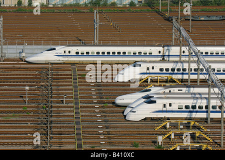 Bullet-Train Depot Tokio Japan Stockfoto