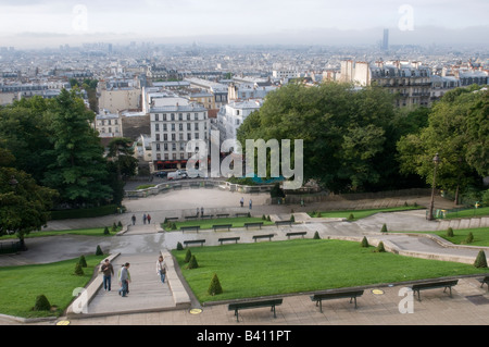 Ein Panoramablick auf Paris vom Montmartre Hügel Stockfoto