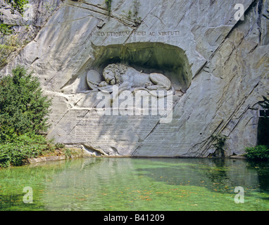 Löwen-Denkmal-Gletschergarten Luzern Stockfoto