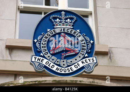 Melden Sie sich auf das alte Haus von Schlüsseln in Castletown, Isle Of Man Stockfoto