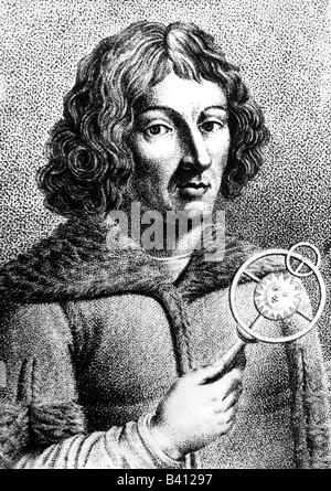 Kopernikus, Nicolaus, 19.2.1473 - 24.5.1543, polnischer Astronom, Porträt, späte Gravur, Stockfoto