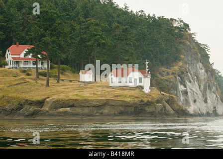 USA, WA, San Juan Inseln. Turn Point Lighthouse auf Stuart Insel wurde im Jahre 1893 erbaut. Stockfoto