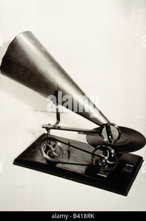 Musik, Grammophon, ca. 1900, Schallplatte, Spieler, Stockfoto