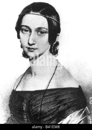 Schumann, Clara, 13.9.1819 - 20.5.1899, deutscher Musikant, Porträt, lithographisch von L. Staub, 19. Jahrhundert, Stockfoto