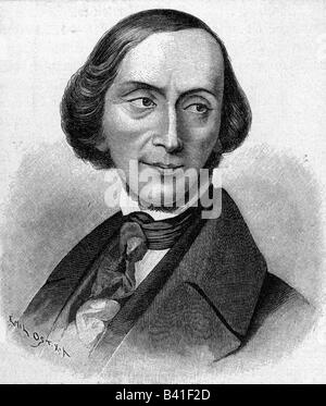 Andersen, Hans Christian, 2.4.1805 - 4.8.1875, dänischer Autor/Schriftsteller, Porträt, Gravur, 19. Jahrhundert, Stockfoto