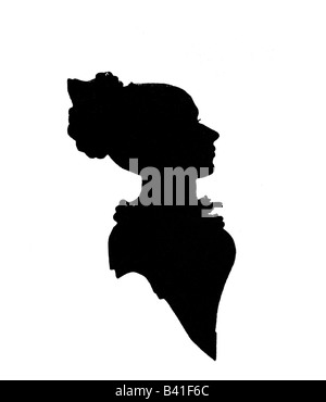 Fontane, Theodor, 30.12.1819 - 20.9.1898, deutscher Autor / Schriftsteller, Dichter, Silhouette seiner Mutter Emilie, Stockfoto