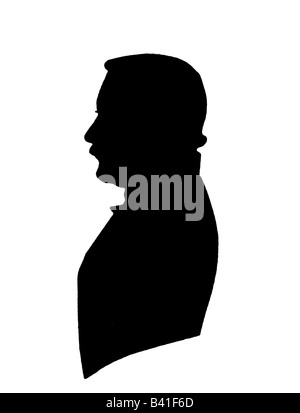 Fontane, Theodor, 30.12.1819 - 20.9.1898, deutscher Autor/Schriftsteller, Dichter, Silhouette seines Vaters Louis, Stockfoto