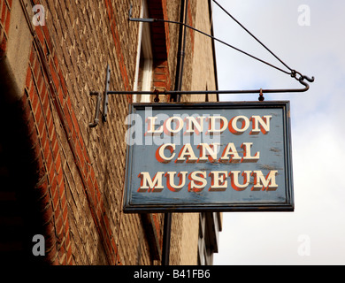 Das London Canal Museum anmelden Kings Cross London Stockfoto