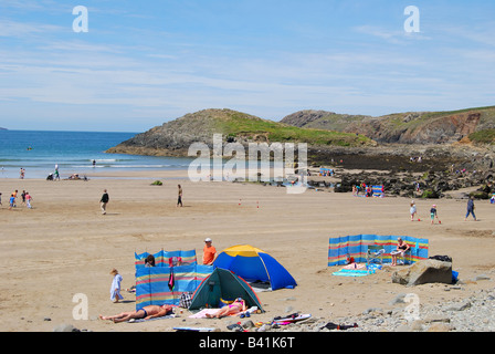 Whitesands Beach, Whitesands Bay, Pembrokeshire Coast National Park, Pembrokeshire, Wales, Vereinigtes Königreich Stockfoto