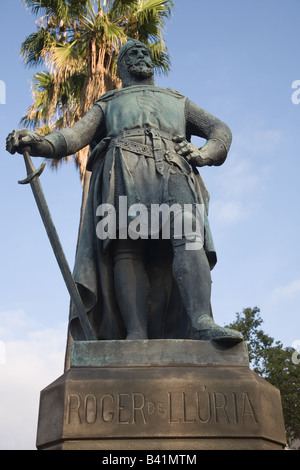 Denkmal von Roger von Lauria in Barcelona Spanien Stockfoto