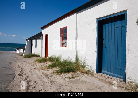 Renovierte Fischerhäuser Hütten am Stenbjerg, Thy, Jütland, Dänemark Stockfoto