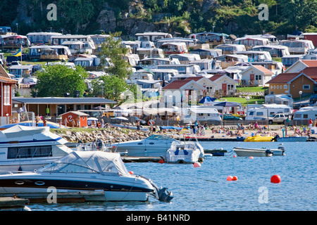 BOHUSLÄN SCHWEDEN STRÖMSTAD CAMPING Stockfoto