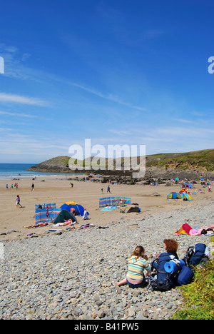 Whitesands Beach, Whitesands Bay, das Einkaufszentrum, Pembrokeshire Coast National Park, Pembrokeshire, Wales, Vereinigtes Königreich Stockfoto