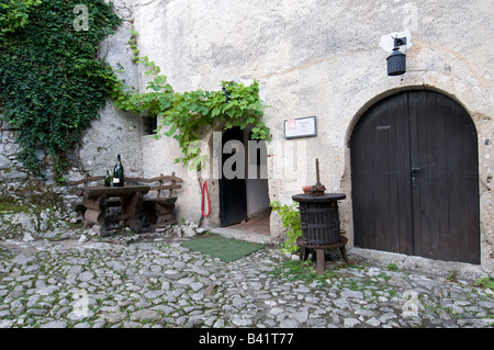 der Innenhof der Burg von Bled Stockfoto