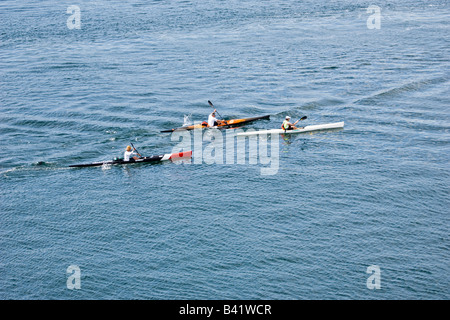 Kajakfahrer im äußeren Hafen von Victoria British Columbia Kanada Stockfoto