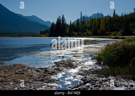 Sundance-Reihe mit dem ersten der Vermillion Seen - Banff, Alberta, Kanada Stockfoto