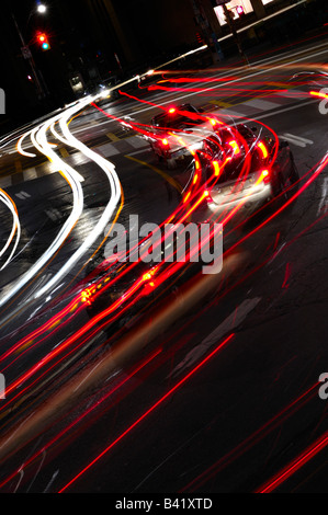 Lichtspuren aus dem Verkehr Stockfoto