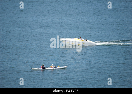 Kajakfahrer im äußeren Hafen von Victoria British Columbia Kanada Stockfoto