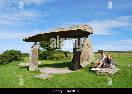 Rhonddatal Ifan Grabkammer, Nevern, Pembrokeshire Coast National Park, Pembrokeshire, Wales, Vereinigtes Königreich Stockfoto