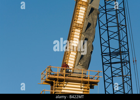 Fußgängerbrücke in Autobahn-Bau-Projekt Stockfoto
