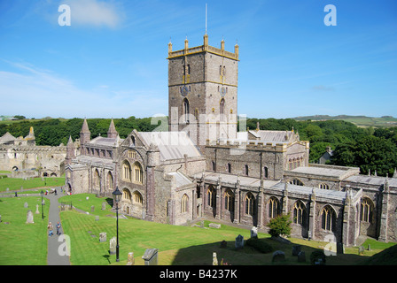 Besuchen die Kathedrale, St.Davids, Pembrokeshire, Wales, Vereinigtes Königreich Stockfoto