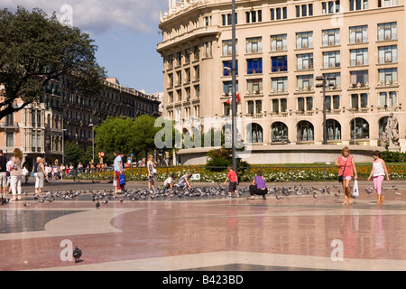 Placa de Catalunya in Barcelona Spanien Stockfoto