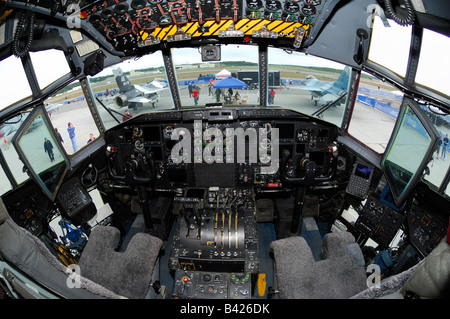 Cockpit of C-130 Hercules of USAF during an air show, Elmendorf air force base, Anchorage , Alaska Stockfoto