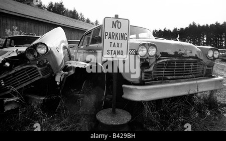 Taxi-Schrottplatz Stockfoto