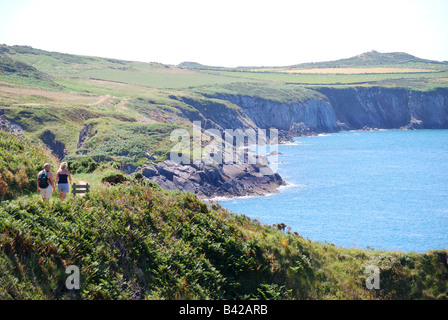 Blick auf Küste, St.Justianians, Pembrokeshire Coast National Park, Pembrokeshire, Wales, Vereinigtes Königreich Stockfoto