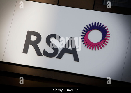 RSA insurance Group Logo außerhalb Zentrale in London Stockfoto