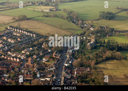 Eine Luftaufnahme des Eccleshall in Staffordshire England Stockfoto