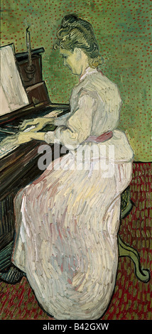 Bildende Kunst, Gogh, Vincent van (30.3.1853 - 29.7.1890), Malerei, "Marguerite Gachet am Klavier", 1890, Öl auf Leinwand, Íffent Stockfoto