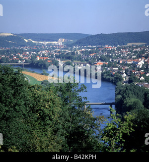 Geographie / Reisen, Deutschland, Bayern, Kehlheim, Stadt Kehlheim und Donau, Stockfoto