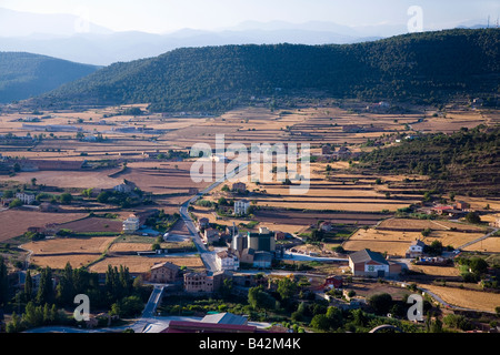 Blick vom Parador de Cardona, ein 9. Jahrhundert mittelalterliche Hang Burg, in der Nähe von Barcelona, Katalonien, Cardona, Spanien Stockfoto