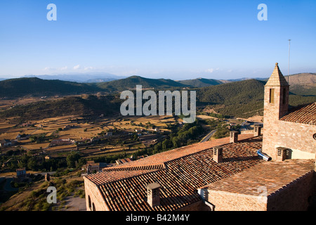 Ansichten der mittelalterlichen Kirche von Parador de Cardona, ein 9. Jahrhundert Hang Burg, in der Nähe von Barcelona, Katalonien, Cardona, Spanien Stockfoto