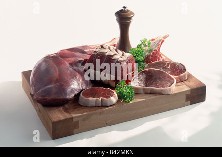 Selction der rohes Fleisch Stockfoto