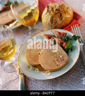 Scheiben von Entenleber Stockfoto